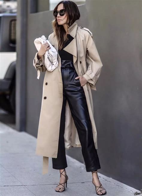 street style casual trench coat outfit